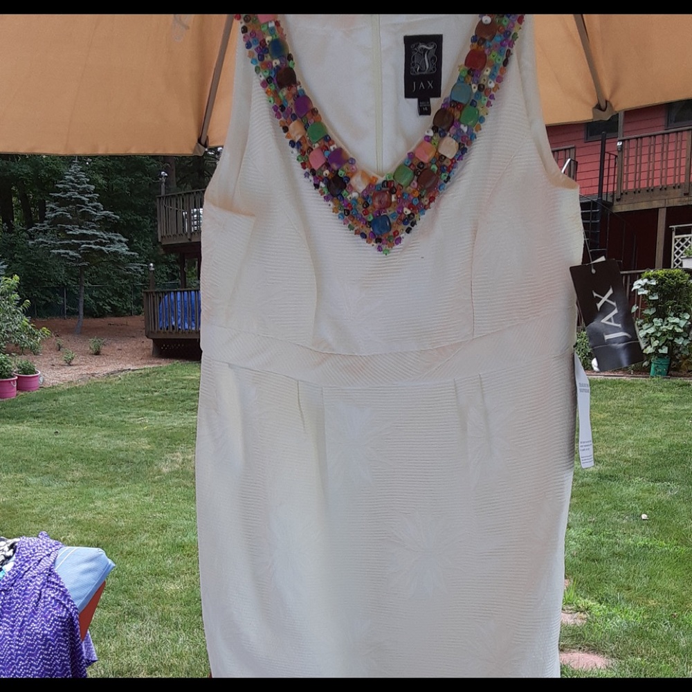 JAX BEADED DRESS  Sz 14 WHITE NWT